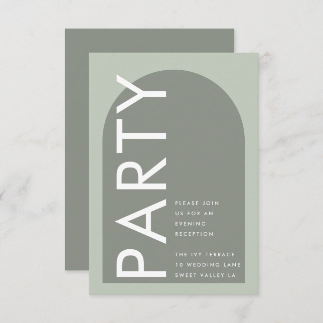 Carte D'accompagnement Moss Arch Moderne Abstrait minimalisme Japandi (Devant / Derrière)