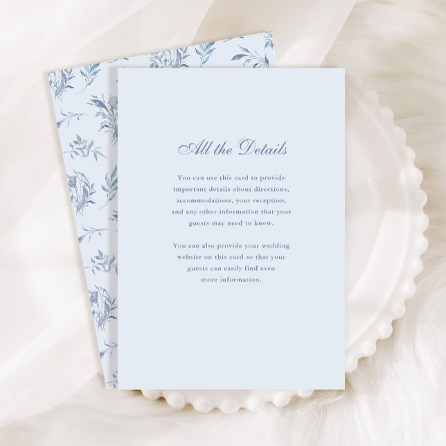 Carte D'accompagnement Motif Chinoiserie bleu clair | Détails du mariage (Créateur téléchargé)