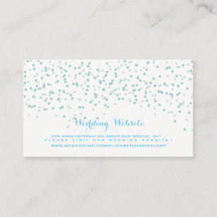 Carte D'accompagnement Motif Confetti Mariage bleu et blanc turquoise