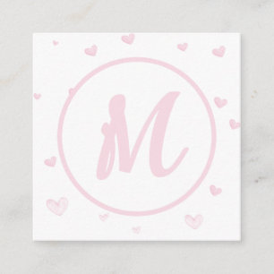 Carte D'accompagnement Motif de cœur rose girly romantique personnalisé