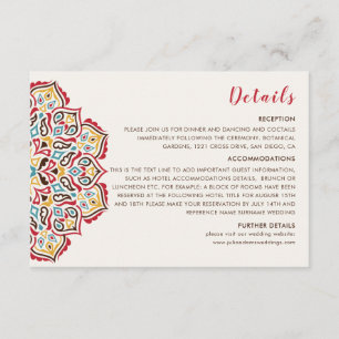 Carte D'accompagnement Motif de mandala géométrique classique pour mariag