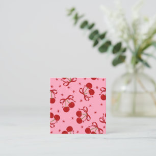 Carte D'accompagnement Motif de noeud rouge cerise rose mignon