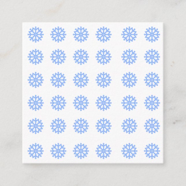 Carte D'accompagnement Motif d'hiver bleu clair Snowflake (Devant)