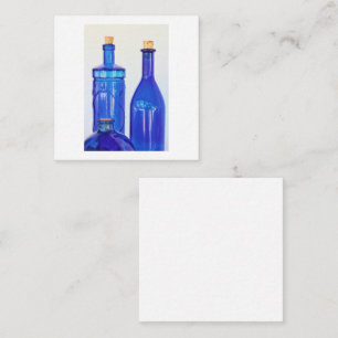 Carte D'accompagnement Motif élégant en liège de verre bleu