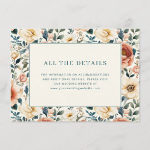 Carte D'accompagnement Motif floral pastel romantique