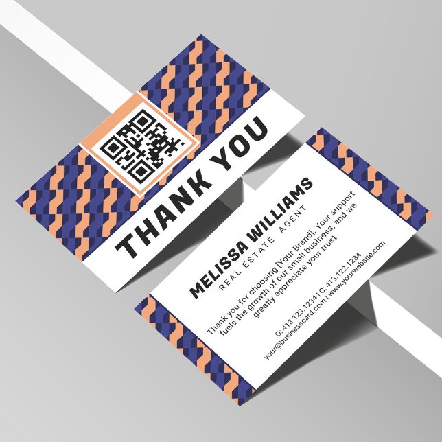 Carte D'accompagnement Motif Géométrique Moderne Entrelacé Merci (Créateur téléchargé)