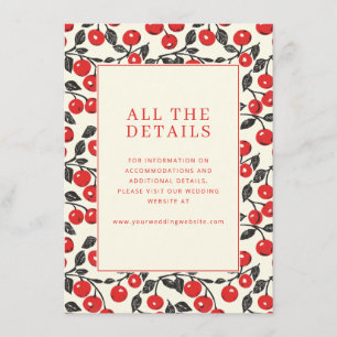 Carte D'accompagnement Motif Joyeuse Cerise Rouge