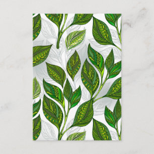 Carte D'accompagnement Motif sans couture avec Feuilles de thé vert