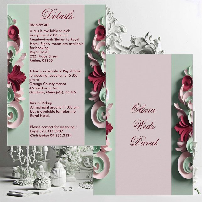 Carte D'accompagnement Motifs floraux d'élégance baroque Acanthus tortill (Baroque Elegance Floral Motifs Acanthus Swirls Enclosure Card)