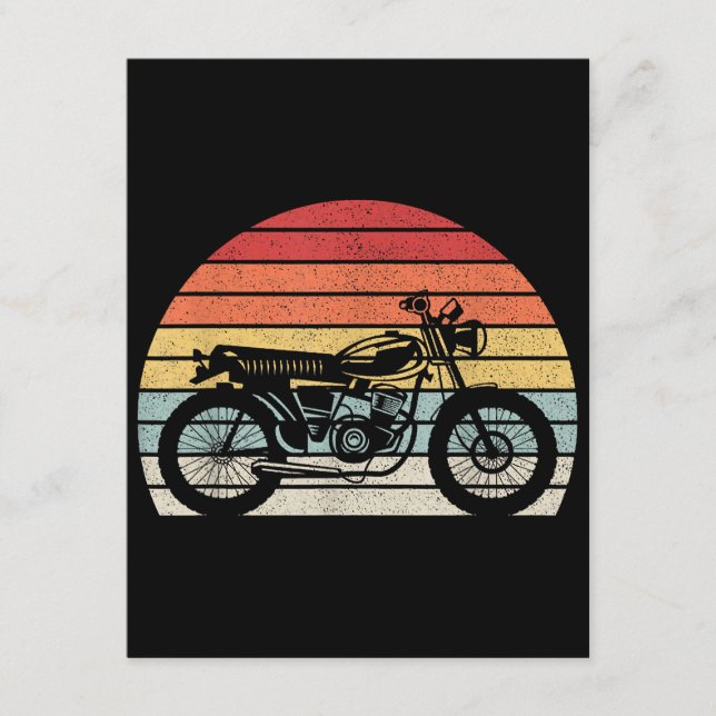 Carte D'accompagnement Moto Rétro Vintage (Devant)