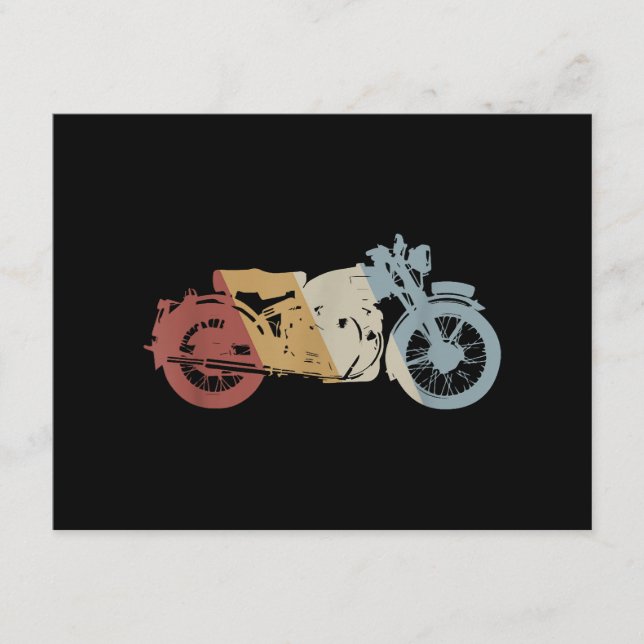 Carte D'accompagnement Moto style rétro Vintage (Devant)