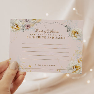 Carte D'accompagnement mots botaniques fantaisiques du baby shower de con