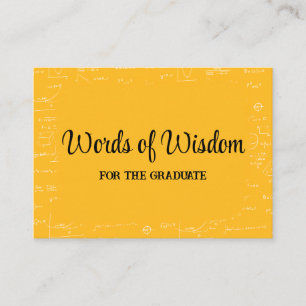 Carte D'accompagnement Mots de sagesse et conseils de fin d'études en jau