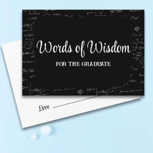 Carte D'accompagnement Mots de sagesse noir et blanc Conseils