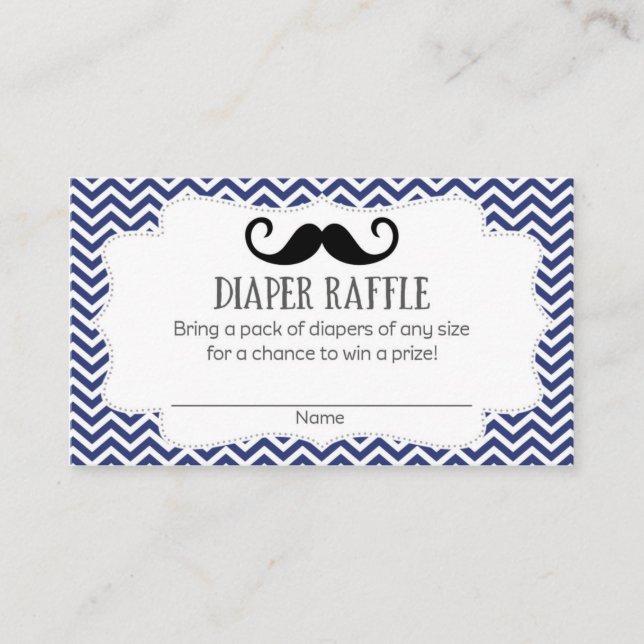 Carte D'accompagnement Moustache Baby shower Déchets Raffle Billets (Devant)