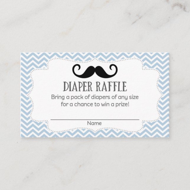 Carte D'accompagnement Moustache Baby shower Déchets Raffle Billets (Devant)