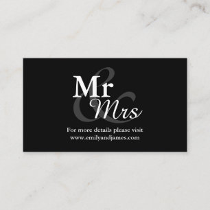 Carte D'accompagnement Mr&Mrs Simple Elegant Typography Détails du Mariag