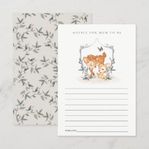 Carte D'accompagnement Mum Deer Fawn Floral Conseils pour maman Baby show