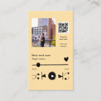 Carte D'accompagnement Music player personalized couple love q r code tex