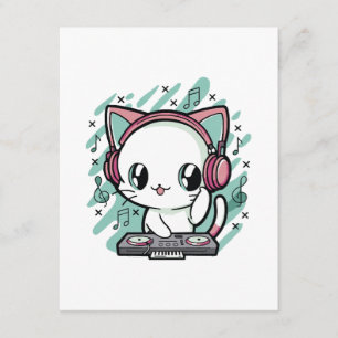 Carte D'accompagnement musique de chat
