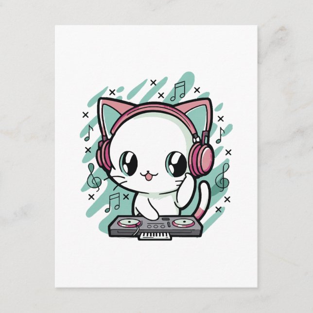 Carte D'accompagnement musique de chat (Devant)
