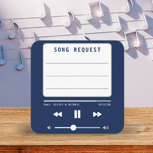 Carte D'accompagnement Musique MP3 Lecteur Bleu Mariage demande de chanso