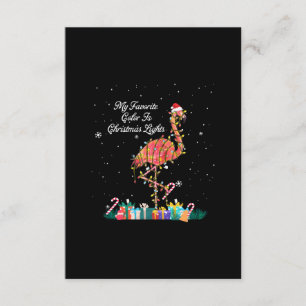 Carte D'accompagnement My favorite Is Christmas Lights Costume Flamingo