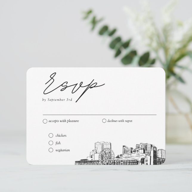 Carte D'accompagnement Myrtle Beach Mariage traditionnel RSVP Options de  (Debout devant)