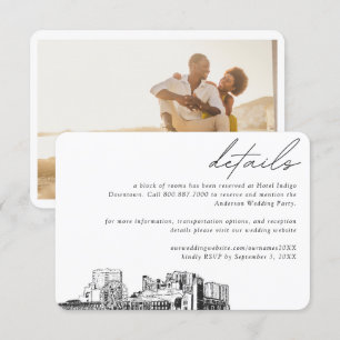 Carte D'accompagnement Myrtle Beach Wedding Hotel Détails du bloc de cham