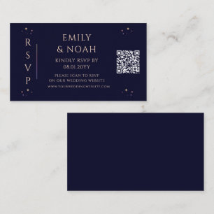 Carte D'accompagnement Mysc Rainbow Navy Blue Budget QR Code RSVP