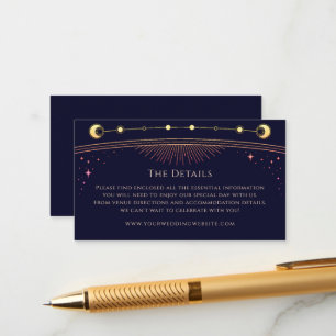 Carte D'accompagnement Mysc Rainbow Navy Blue Sun Détails du Mariage