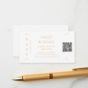 Carte D'accompagnement Mystic White Gold Budget QR Code RSVP