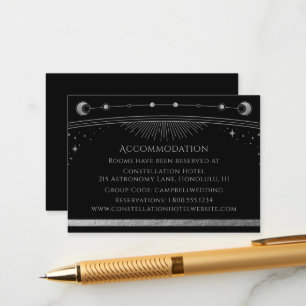 Carte D'accompagnement Mystical Black Silver Sun Moon Stars Hébergement