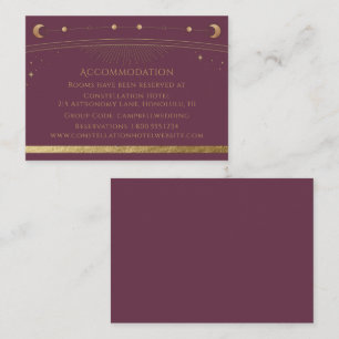Carte D'accompagnement Mystical Plum Gold Sun Moon Stars Hébergement