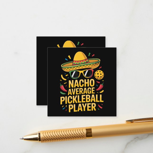 Carte D'accompagnement Nacho Average Pickleball Player (Devant/Arrière en situation)