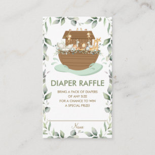 Carte D'accompagnement Nah's Ark Greenery Baby shower Déchets Raffle