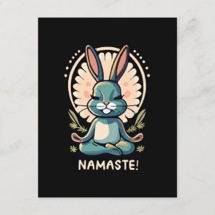 Carte D'accompagnement namaste lapin yoga lapin méditation
