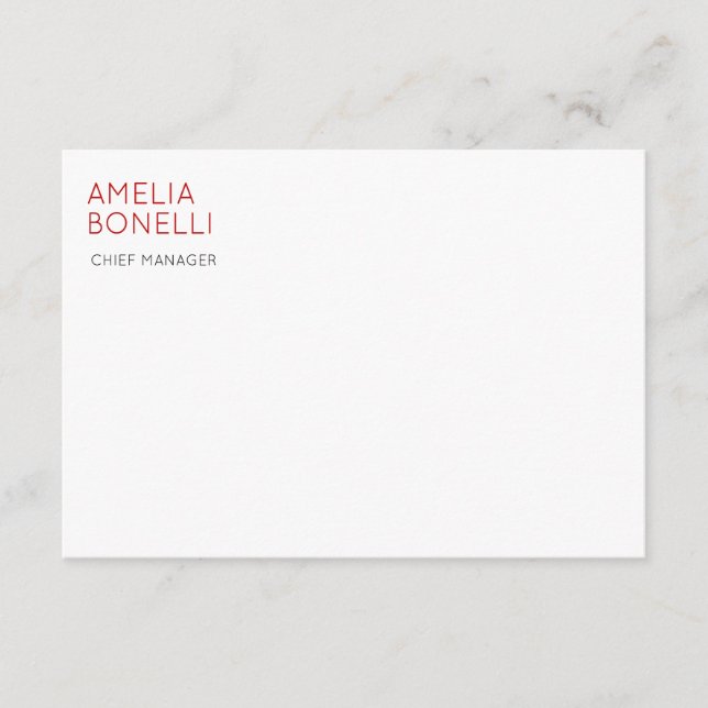 Carte D'accompagnement Name Modern Minimalist Professional Plain Casual (Devant)