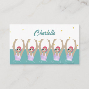 Carte D'accompagnement Natation Vintage moderne Artistique nageurs Synchr