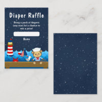 Nautical Boy Monkey Red et Navy Diaper Raffle