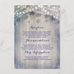 Carte D'accompagnement Nautical Rustic Mariage Information Invité