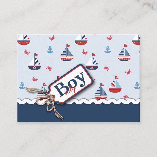Carte D'accompagnement Nautical Sailboat Baby Shower (Devant)