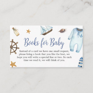 Carte D'accompagnement Nautical Sailor Ahoy Baby shower Livres pour bébé