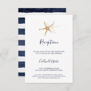 Carte D'accompagnement Nautique moderne Réception de mariage Starfish