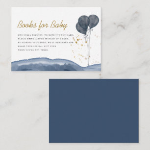 Carte D'accompagnement Navy Blue Balloon Aquarelle Books For Baby