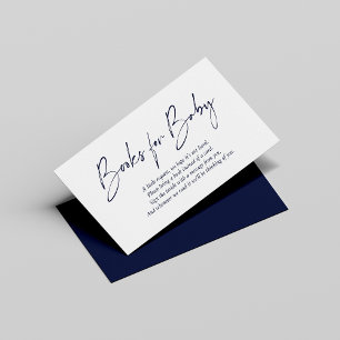 Carte D'accompagnement Navy Blue Modern Livres manuscrits pour bébé