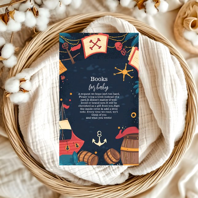 Carte D'accompagnement Navy Blue Nautical Pirate Livres pour bébés (Créateur téléchargé)
