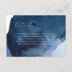 Carte D'accompagnement Navy Dusty Blue Ocean Détails du Mariage