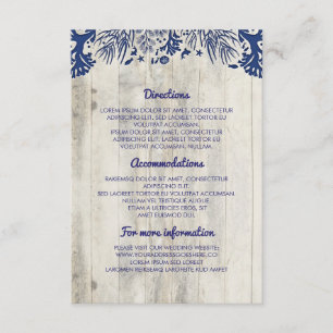 Carte D'accompagnement Navy Nautical Driftwood Beach Détails de mariage
