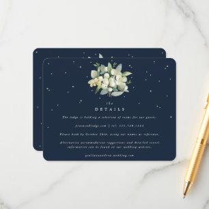 Carte D'accompagnement Navy Snowberry+Eucalyptus Bouquet Détails du Maria